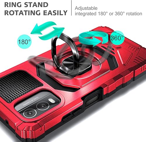 Miniatura 5 de NZND Funda para Nokia C210 con protector de pantalla de vidrio templado (cobertura máxima), protección de cuerpo completo grado militar, funda