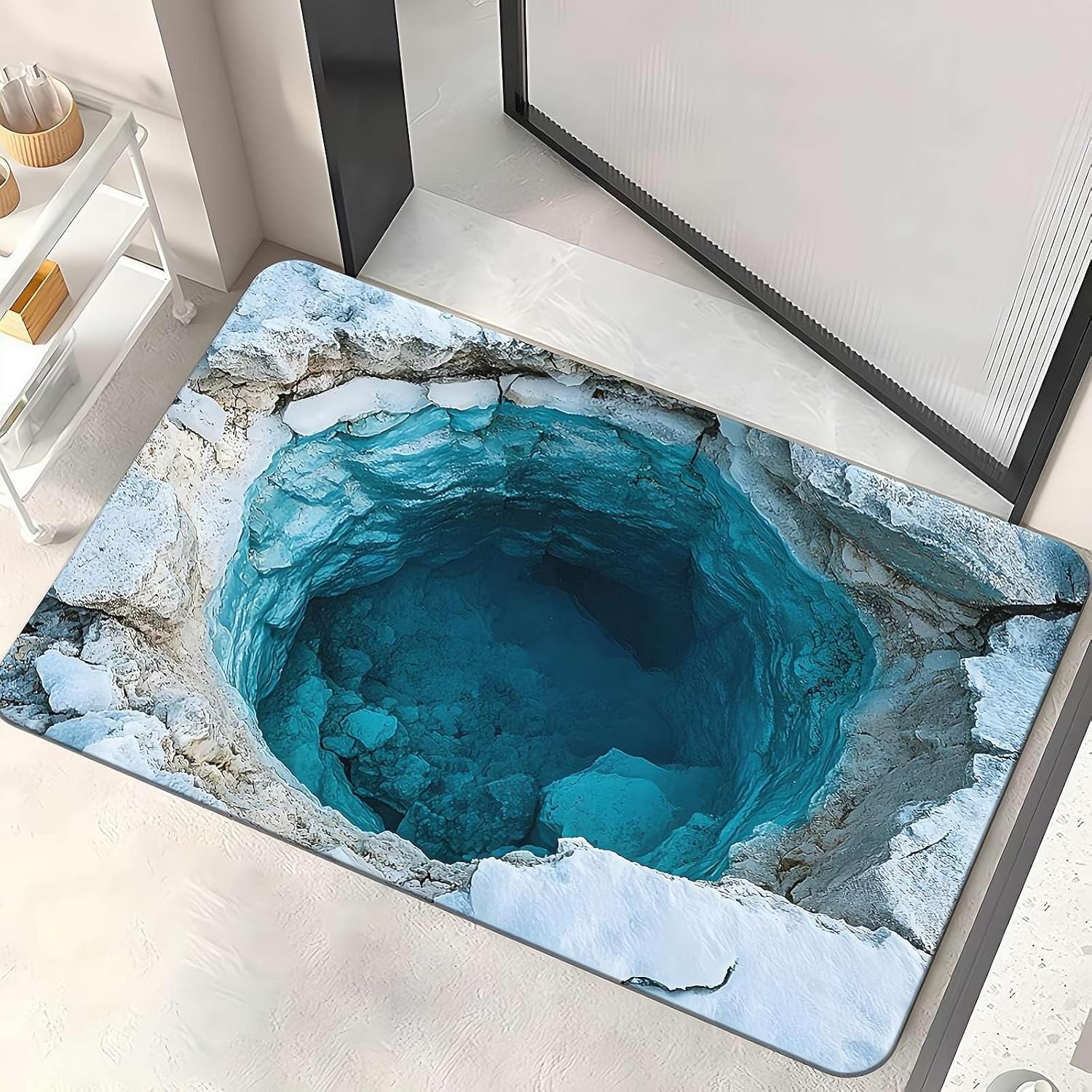 2026 New 3D Hole Rug - Dog Gets Scared of 3D Carpet Rug That Looks Like a Hole