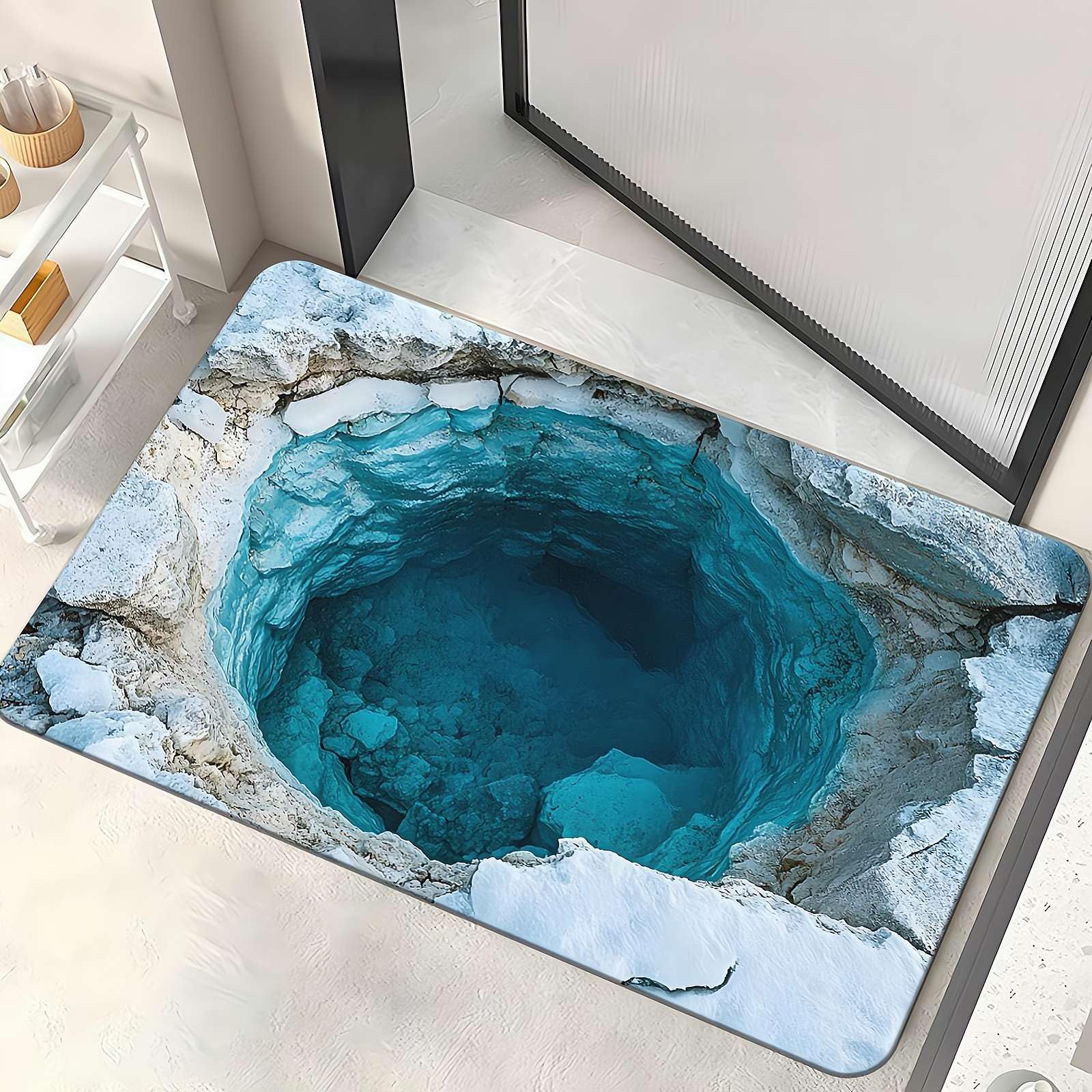 2026 New 3D Hole Rug - Dog Gets Scared of 3D Carpet Rug That Looks Like a Hole