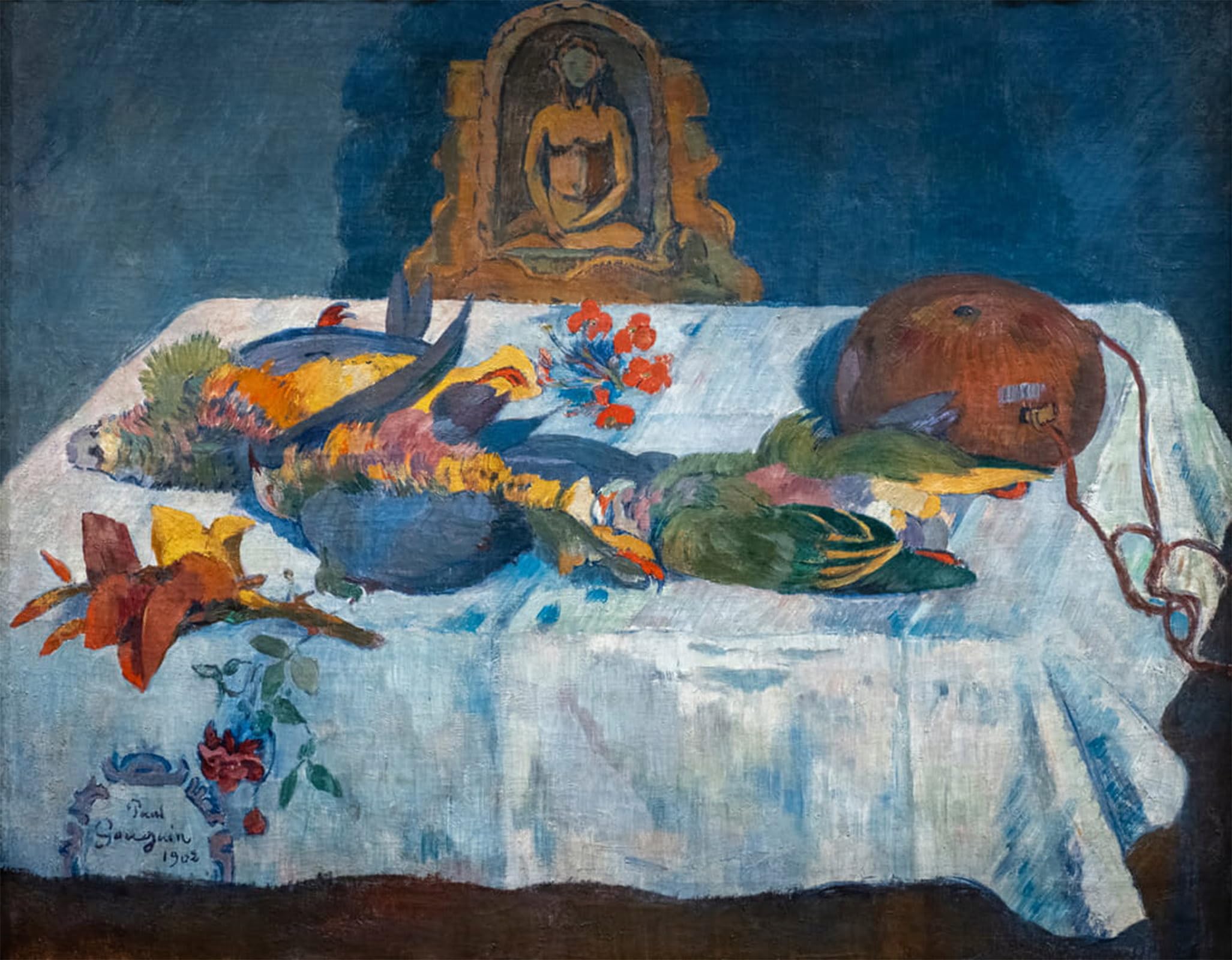Serendipitp No Frame Retro Picture Poster Wall Art Pictures Painting Still Life With Parrots By Paul Gauguin Wall Art Canvas Print For Wall Decor 60X90cm
