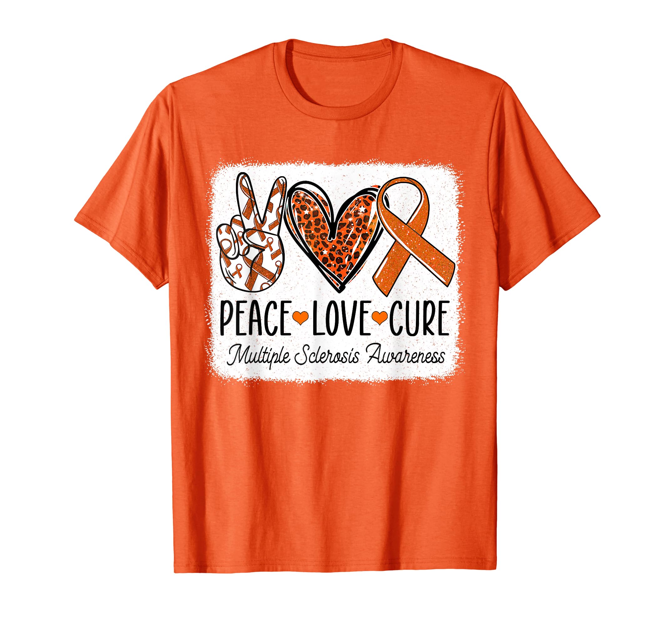 Multiple Sclerosis Awareness Shirt Men Women KidsPeace Love Cure MS Warrior Multiple Sclerosis Awareness T-ShirtOEKO-TEX STANDARD 100