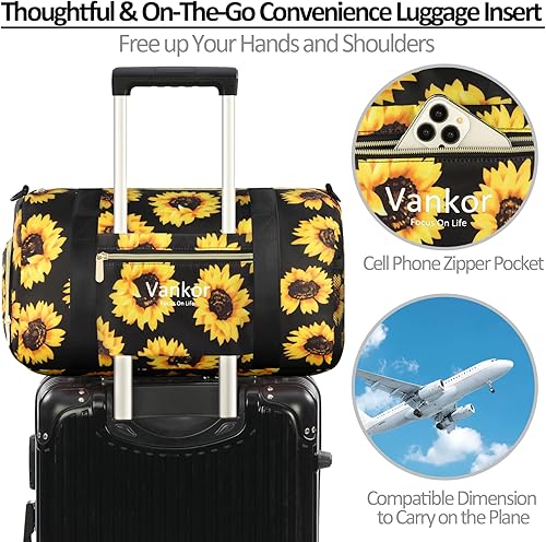 Miniatura 6 de Bolsa de gimnasio para mujer con compartimento para zapatos, impermeable, bolsa de lona deportiva para viajes, fin de semana, llevar en la playa,