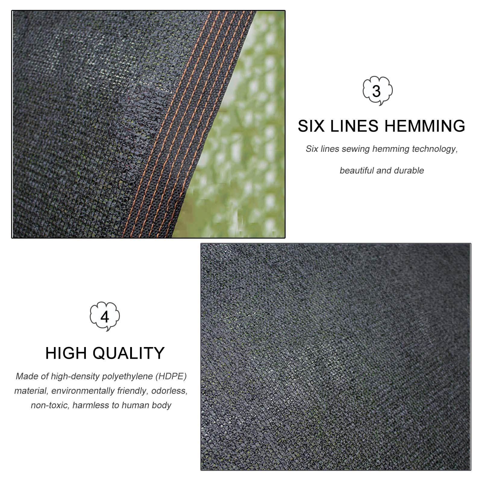 Tela 70% e para plantas, transpirable, color negro, protección UV, 1,5 x 6 m, cubierta de malla para invernadero, con ojales