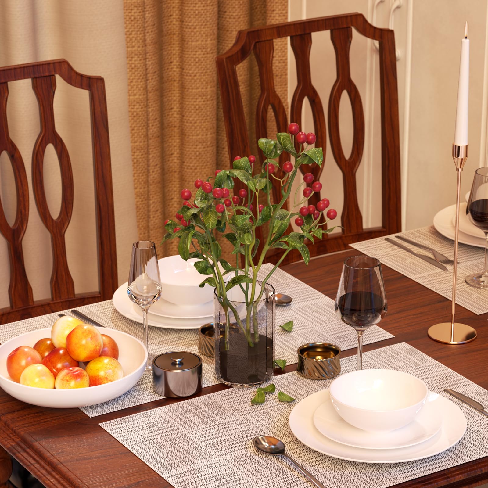 Dyaucwpo Lot de 6 sets de table lavables - 44 x 30 cm - Antidérapants - Résistants à la chaleur - Pour la maison, la cuisine, le restaurant et l'hôtel