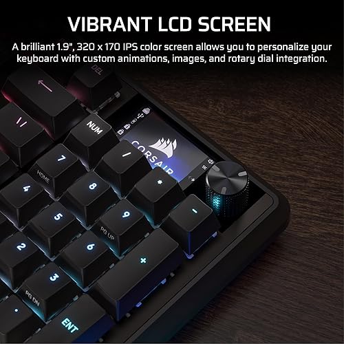 Miniatura 6 de Corsair Teclado mecánico para juegos Vanguard 96 con cable, 96% de diseño, interruptores táctiles MLX Fusion, sondeo de 8000Hz, pantalla LCD,