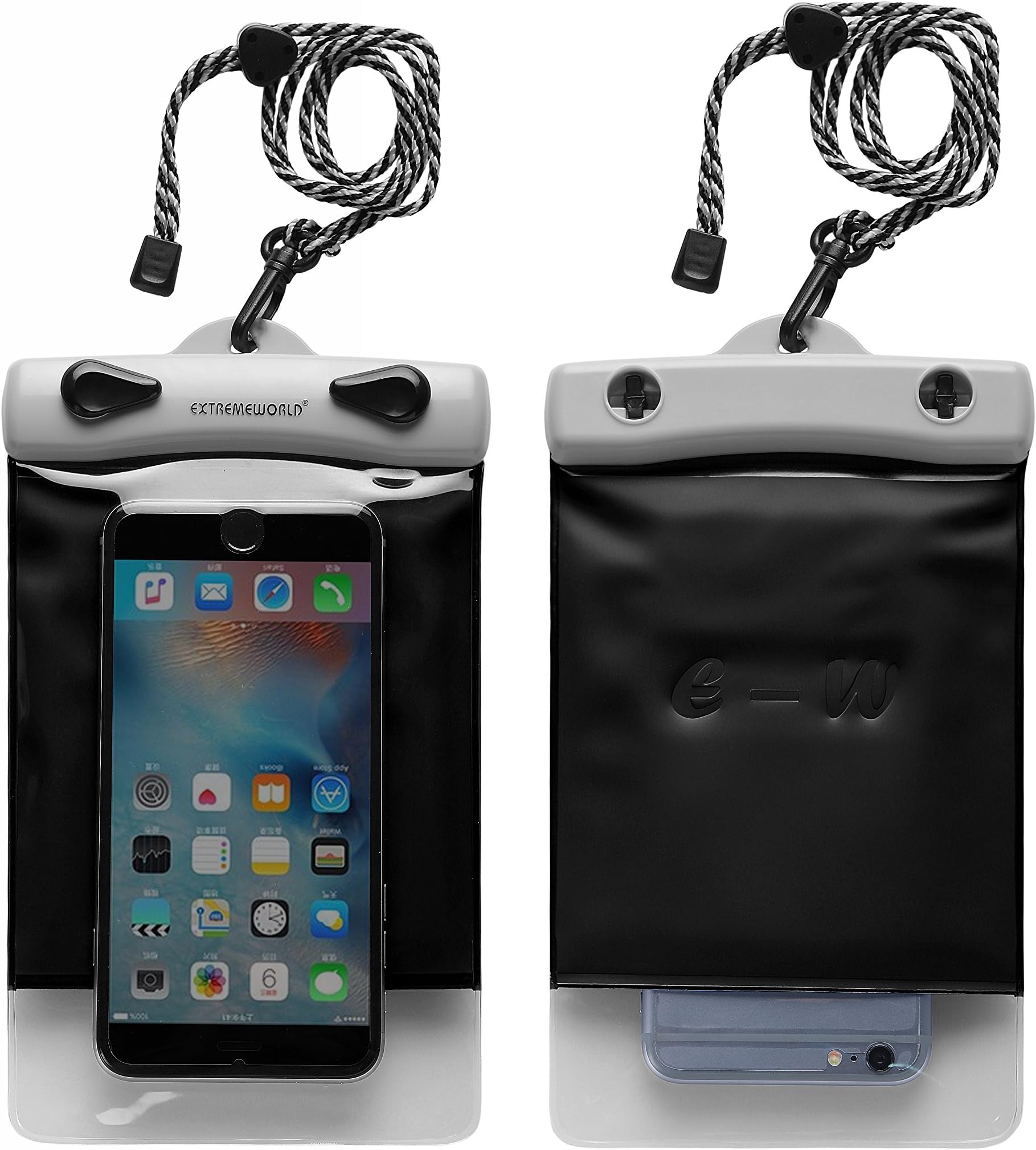 Dry Bag TPU Waterproof Case Bag for Outdoor Sports for Smart Phone Apple iPhone 6S, 6, 6S Plus, SE, 5S, Cellphone, S6 Note 7 5, HTC LG Sony - Black (4.7" x 7.1",G1218)