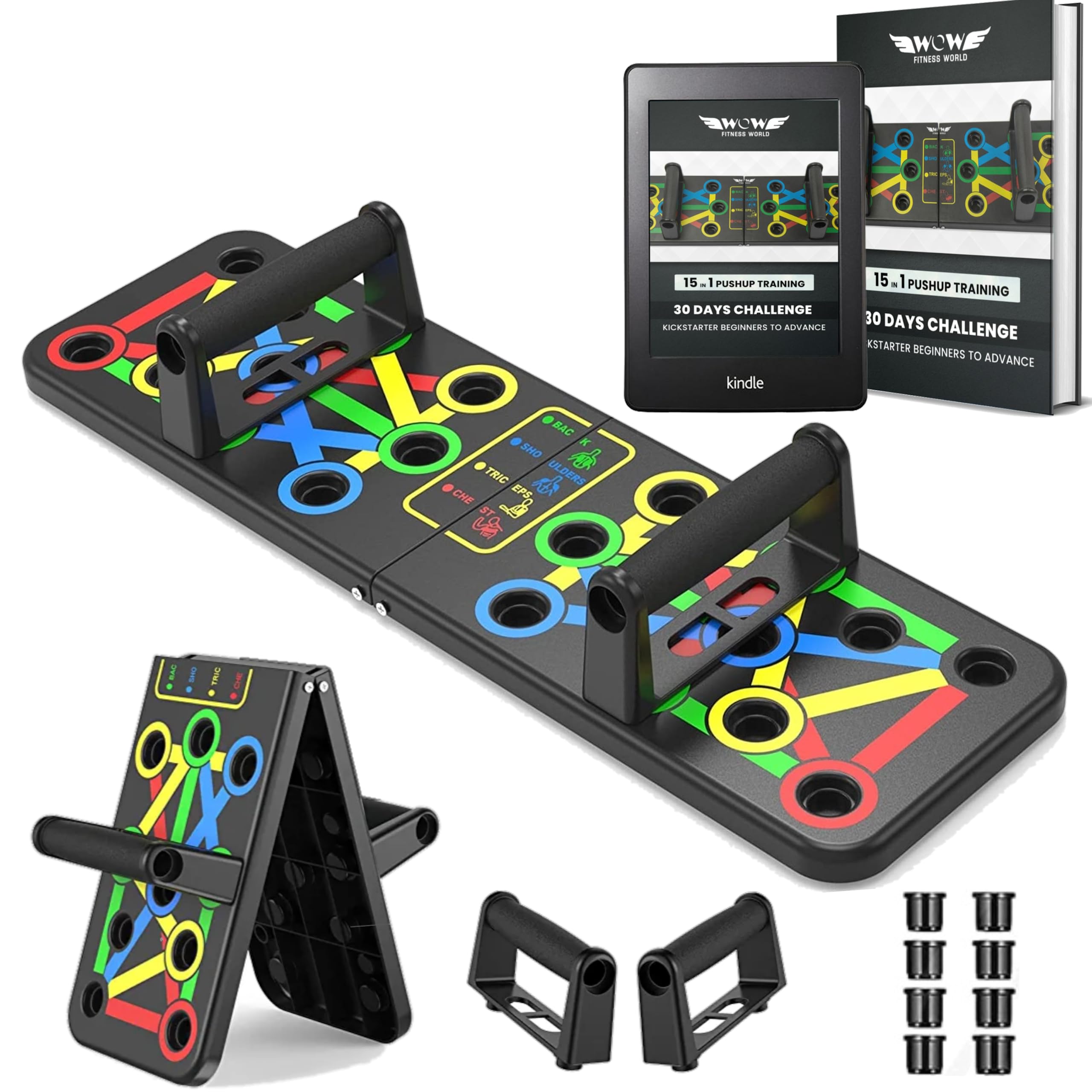 Wow Fitness World Push up Board with Ebook training guide(Downloadable) -15 in 1 Pushup Board for Men & Women - Foldable Push-up Board and Push up bar System - Push up Board for Men - Flex Board (PUSH UP BOARD SINGLE) (B0C5XV1BJD) Amazon Price History, Amazon Price Tracker