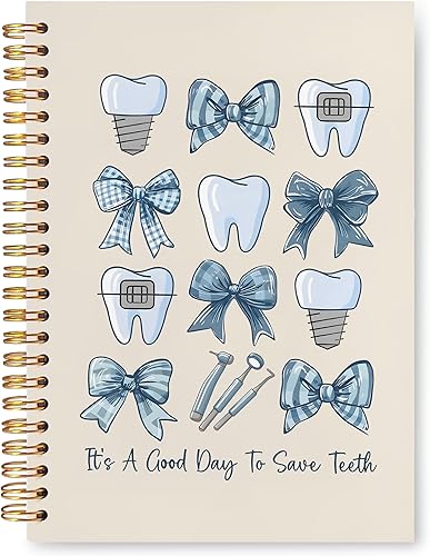 Miniatura 27 de Cuaderno de regalos para dentistas, asistente de higienista dental, regalos de oficina para mujeres, cuaderno de tapa dura en espiral de 5.5 x 8.3