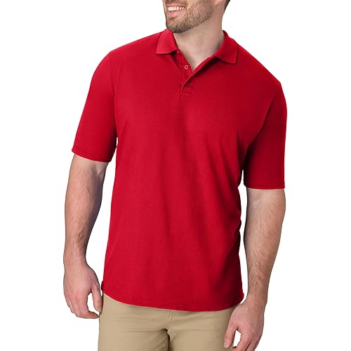 Hanes Men’s X-Temp Short Sleeve Polo Shirt, Midweight Men's Shirt