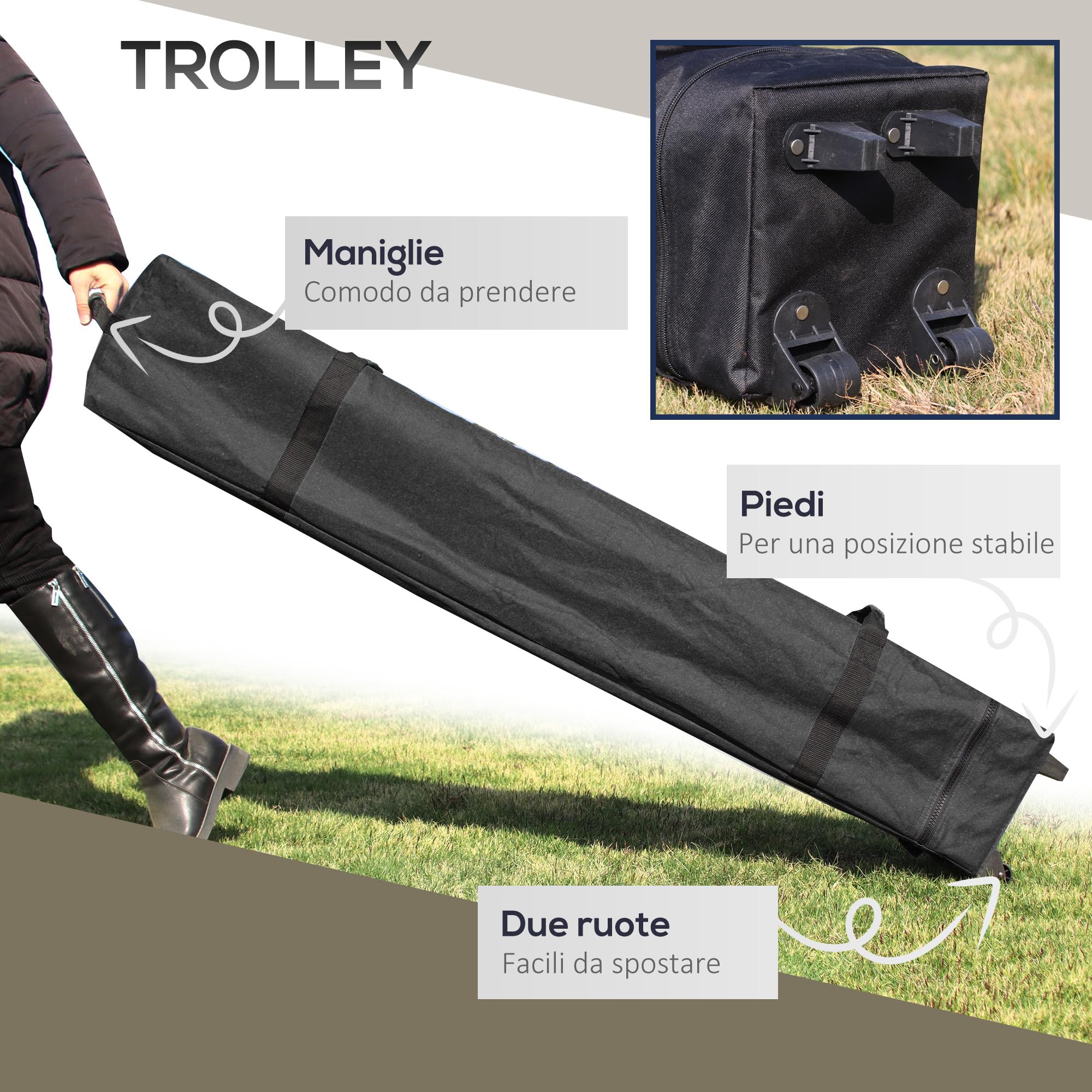 Outsunny Gazebo Pieghevole Pop Up 4x4 m ad Altezza Regolabile a 3 Livelli, Gazebo Esterno con Zanzariera, Sacchi di Sabbia, Borsa da Trasporto, UV50+, per Giardino Campeggio Feste, Crema