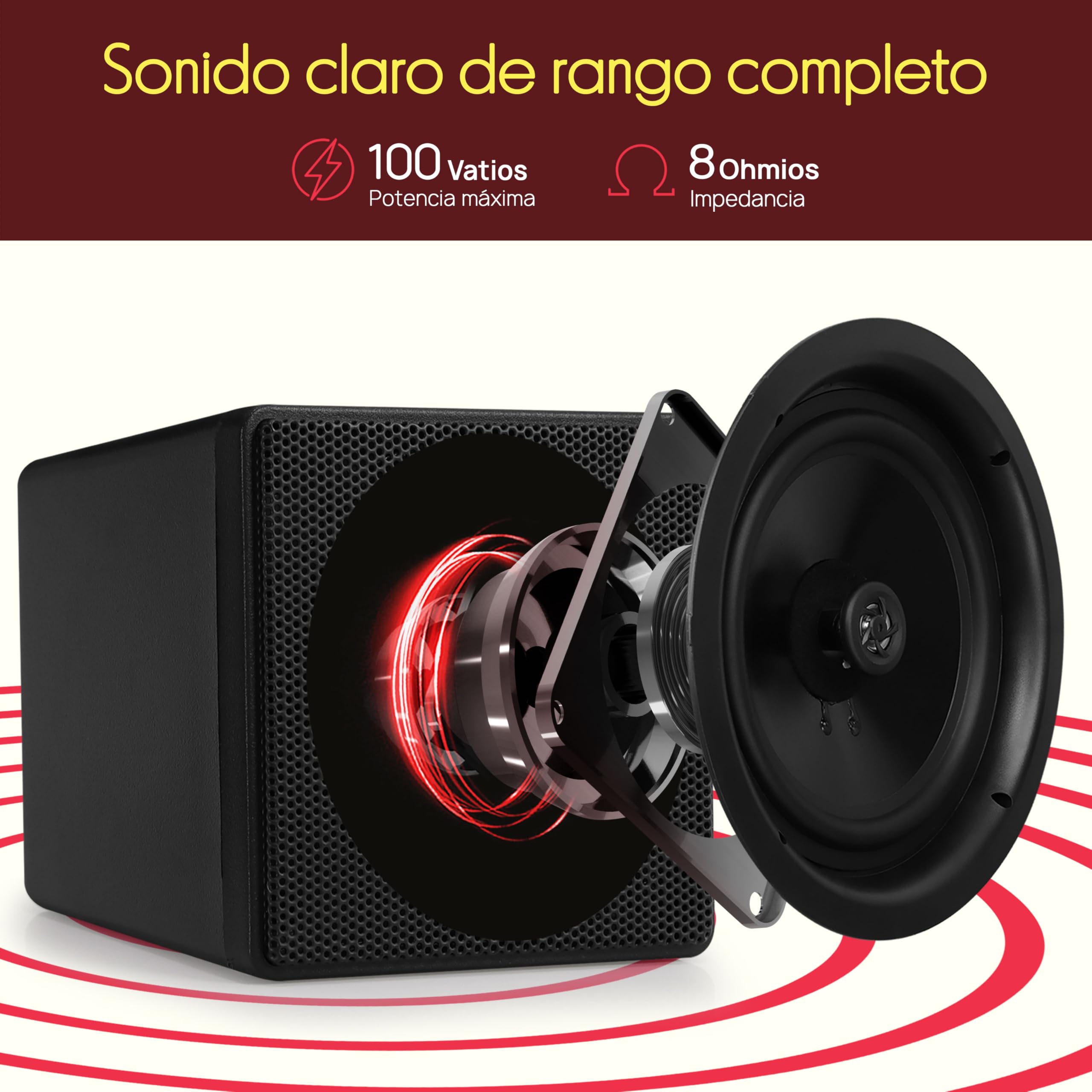 Pyle Altavoces satelite, Mini Cube, Estanteria, Pequeños, Pasivos, Estereo, Cine en casa