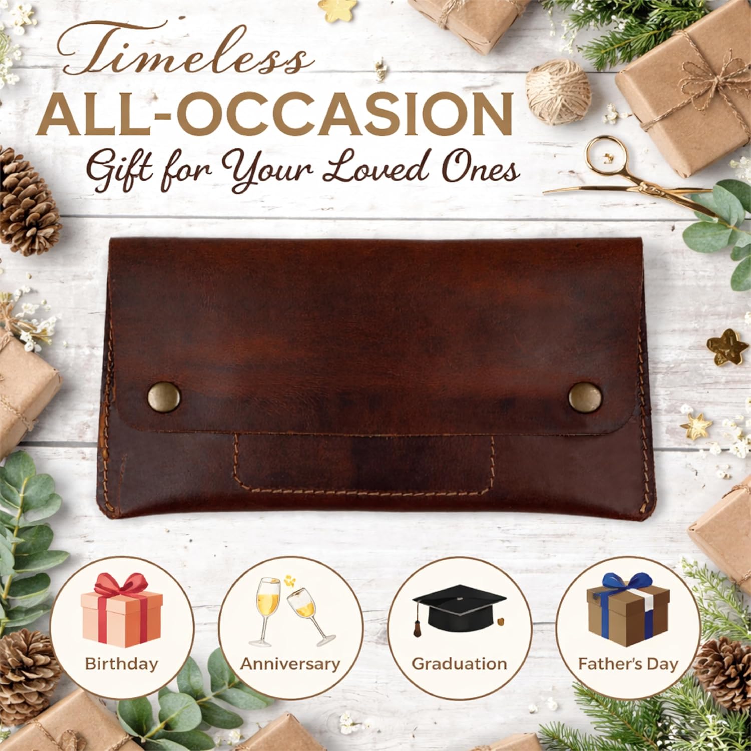 Leather Money Bag Currency Organiser Pouch, Dollar Bills Holder, Bills Organizer with Mobile Pocket, Money Envelope For Men and Women (Brown) - Image 5