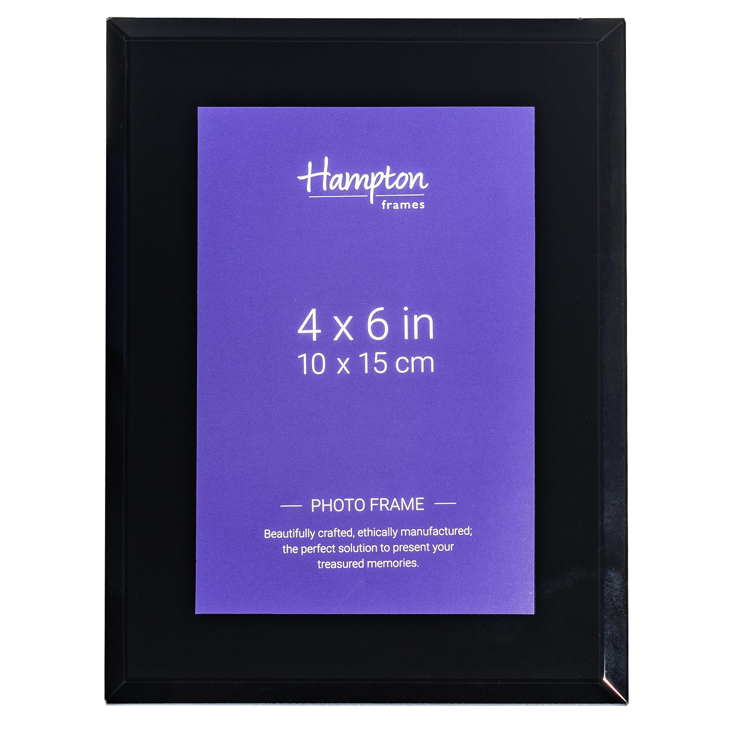 Hampton Frames TAMARA 4x6 (10x15cm) Black Bevel-edged Photo Frame Glass TAM46BLK