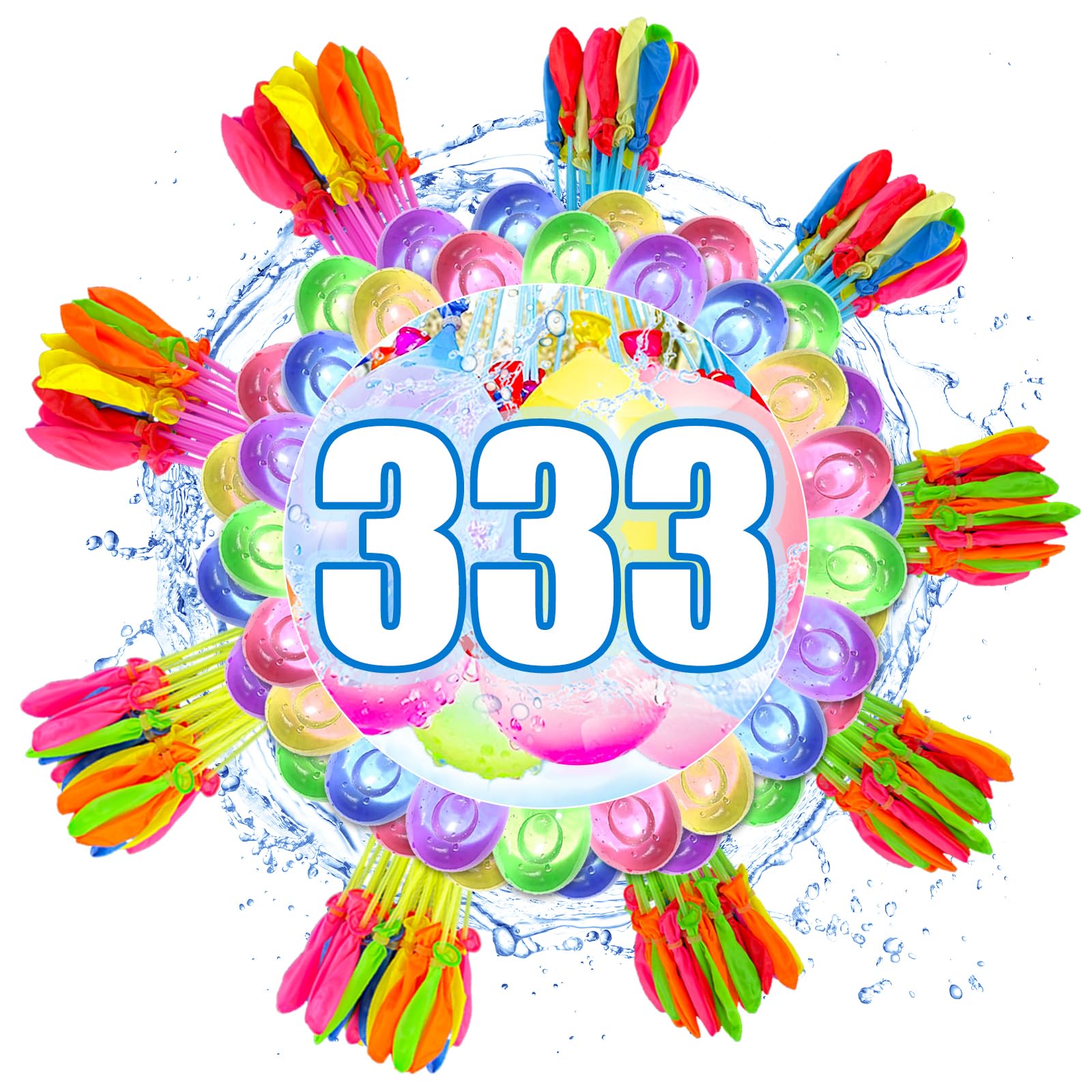 333 PCS Water Balloons Self Sealing, 10 Second Quick-Fill Water Bombs, Outdoor Summer Pool Party Toys for Garden Beach, Water Toy