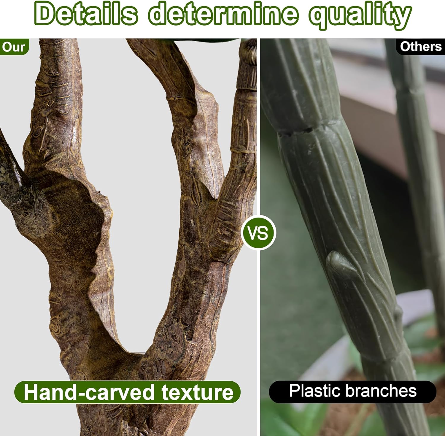 Tall Artificial Trees Large Faux Fiddle Leaf fig Tree with Pot Indoor Outdoor Realistic Floor Fake plantas for Home Living Room Office Porch Outside Patio arboles para decoracion Housewarming Gift - Image 7