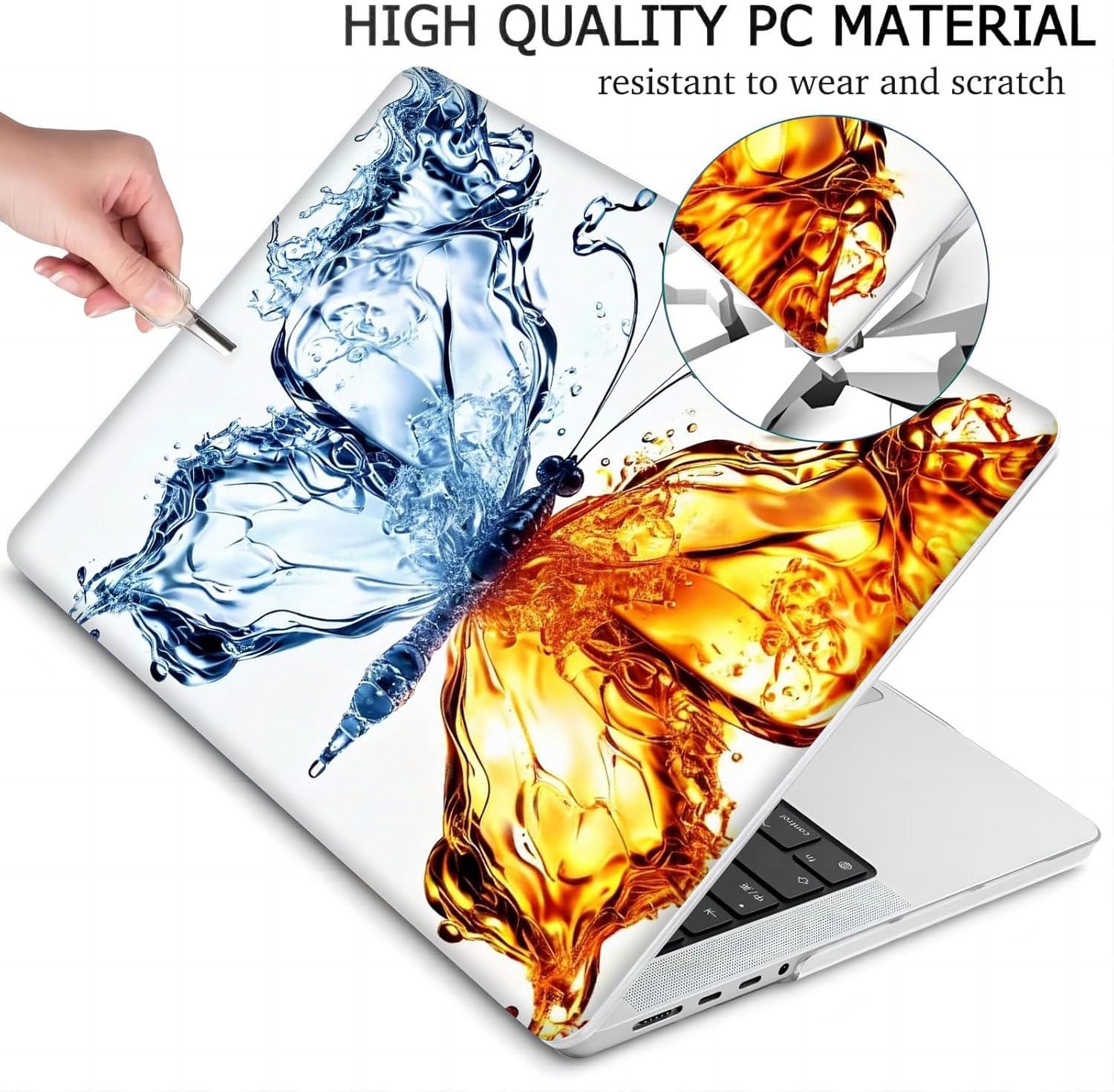 Compatible with MacBook Neo 13-inch, Hard Shell Case with Keyboard Cover and Screen Protector (A3404 A18 Pro chip, 2026 Release) - Butterflies MC21020