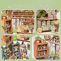 Vista 5 de CUTEBEE - Kit de rincón de lectura - Kit de casa de muñecas en miniatura DIY para adultos y adolescentes, rompecabezas de madera 3D, decoración