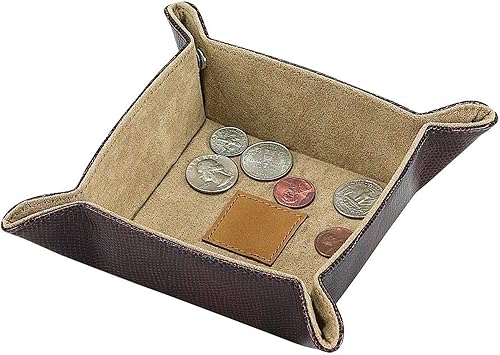 Creative Gifts International CGI - Bandeja de piel sintética (5 pulgadas), color caramelo