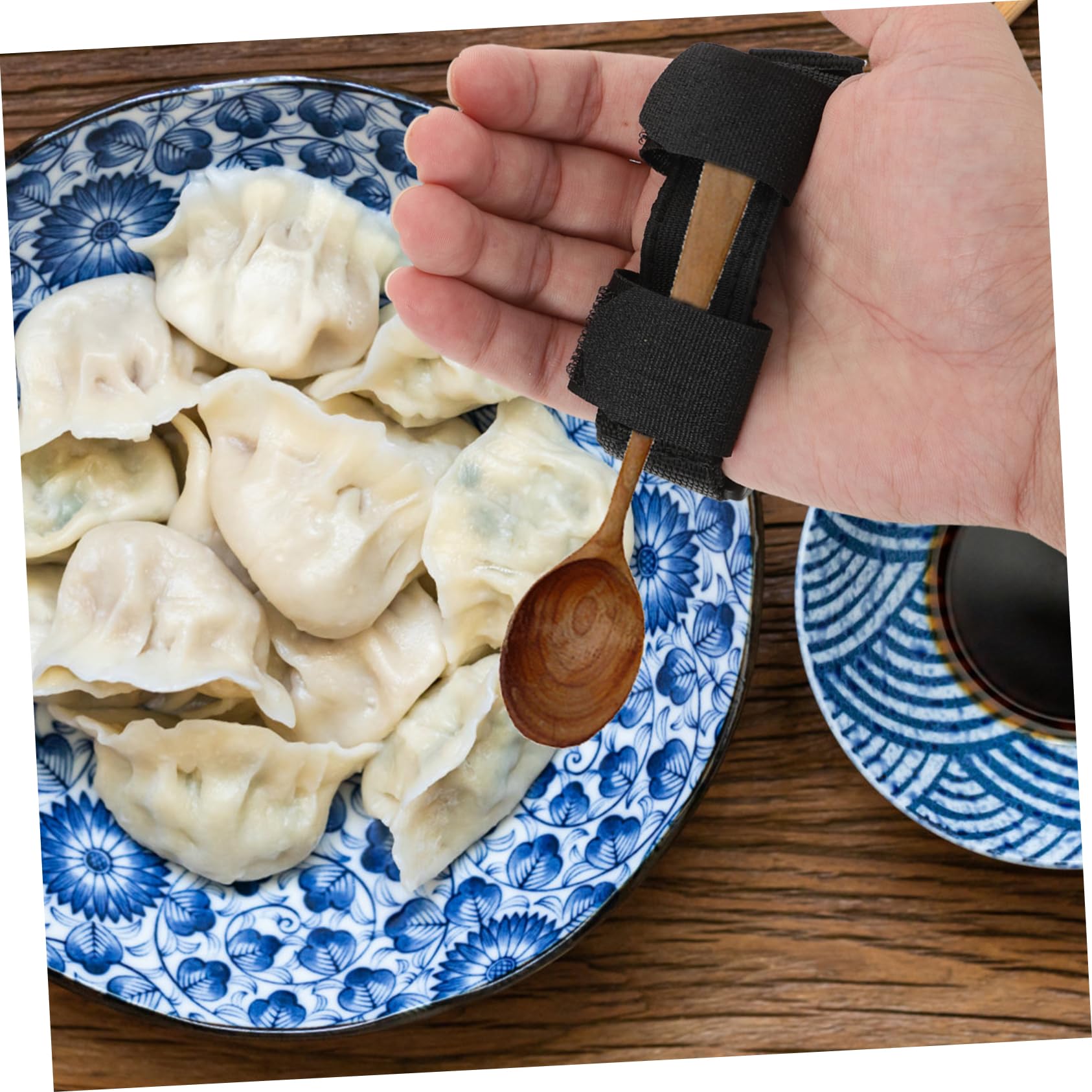 2 Piezas Kit De Ayuda Alimentaria Para Discapacitados Utensilios Cubiertos Soporte Ajustable Correa Para Soporte De Implementos Correa De Fijación Duradera Correa Para Cuchara SEWOART