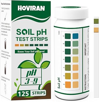 Soil pH Test Kit-125 Soil pH Test Strips 3-9 Range for Gardens Lawns