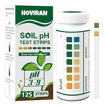 Soil pH Test Kit,125 Soil pH Test Strips 3-9 Range Quick & Accurate Soil Testing Paper for Gardens Lawns Farms Grass Flower Vegetable Compost Plants