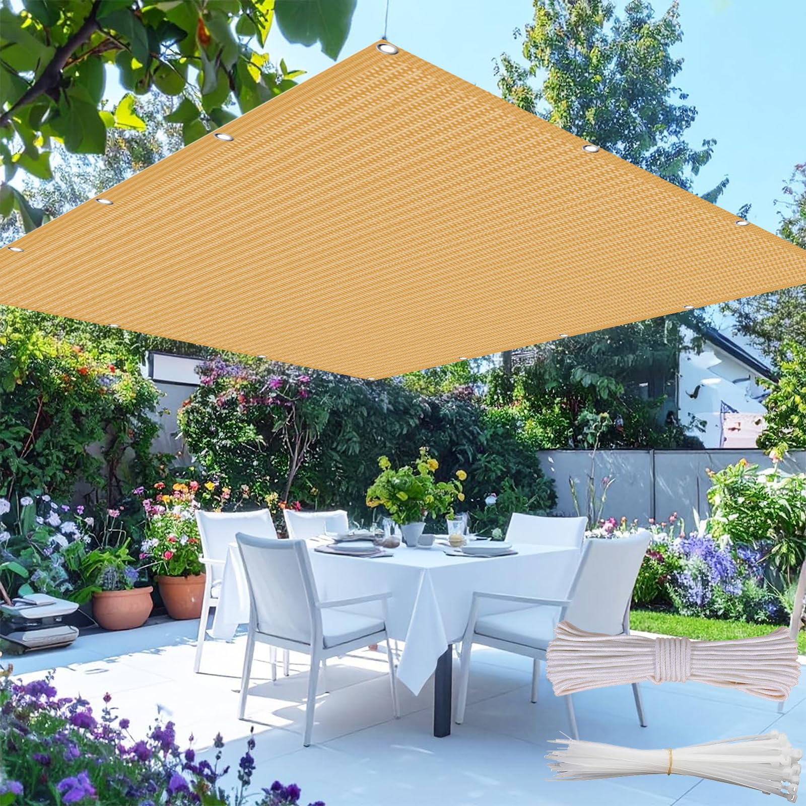Voile d'ombrage anti 95% UV et vent | Toile HDPE 260 x 1000 cm