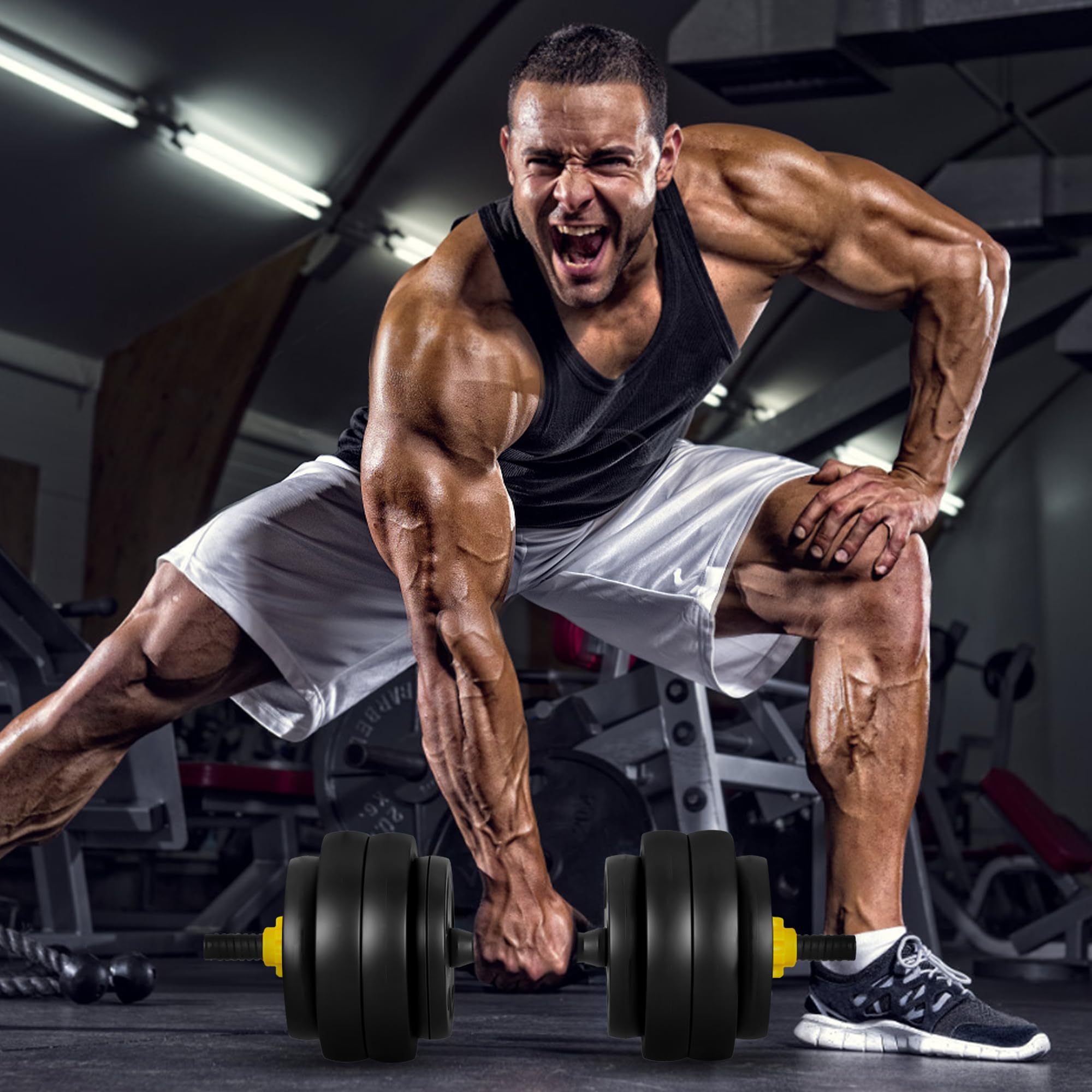 Amazon | 調節可能なダンベルセット、20/30/50/70ポンドのフリー