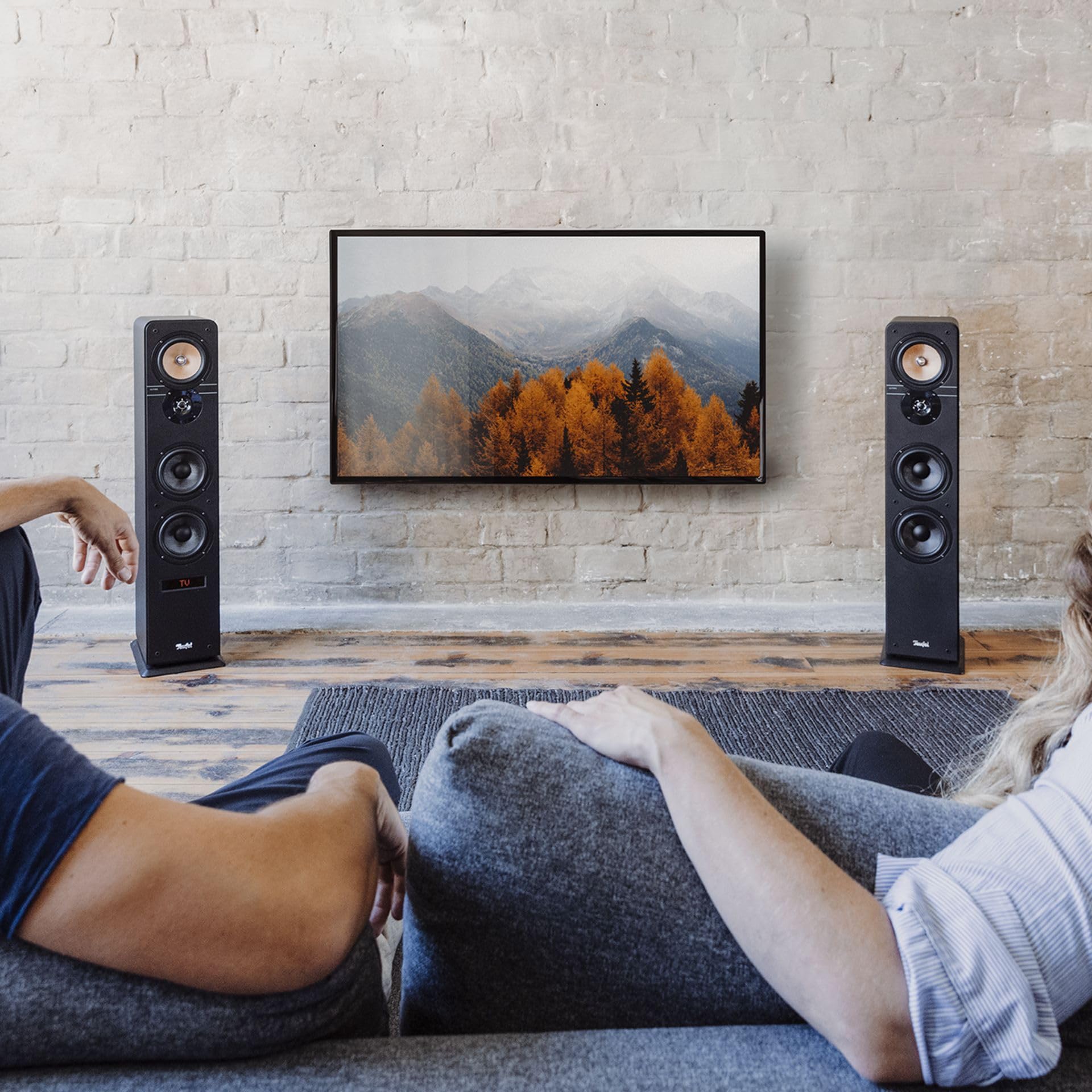 Teufel Ultima 40 AKTIV - Para 3-drożnych aktywnych głośników, Bluetooth aptX, Dolby Audio, HDMI Arc, Option Surround, 260W, Bass-Reflex, wbudowany wzmacniacz - Czarny