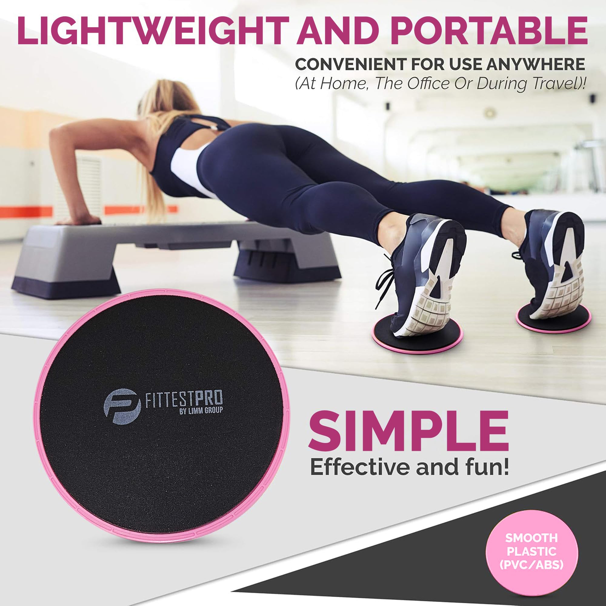 Limm Core Sliders Übungsscheiben (2er-Set) doppelseitige Fitness-Gleiter zur Stärkung des Kerns, Balance und Verbesserung der Flexibilität – Gleitscheibe für Hartholz, Teppich und mehr |