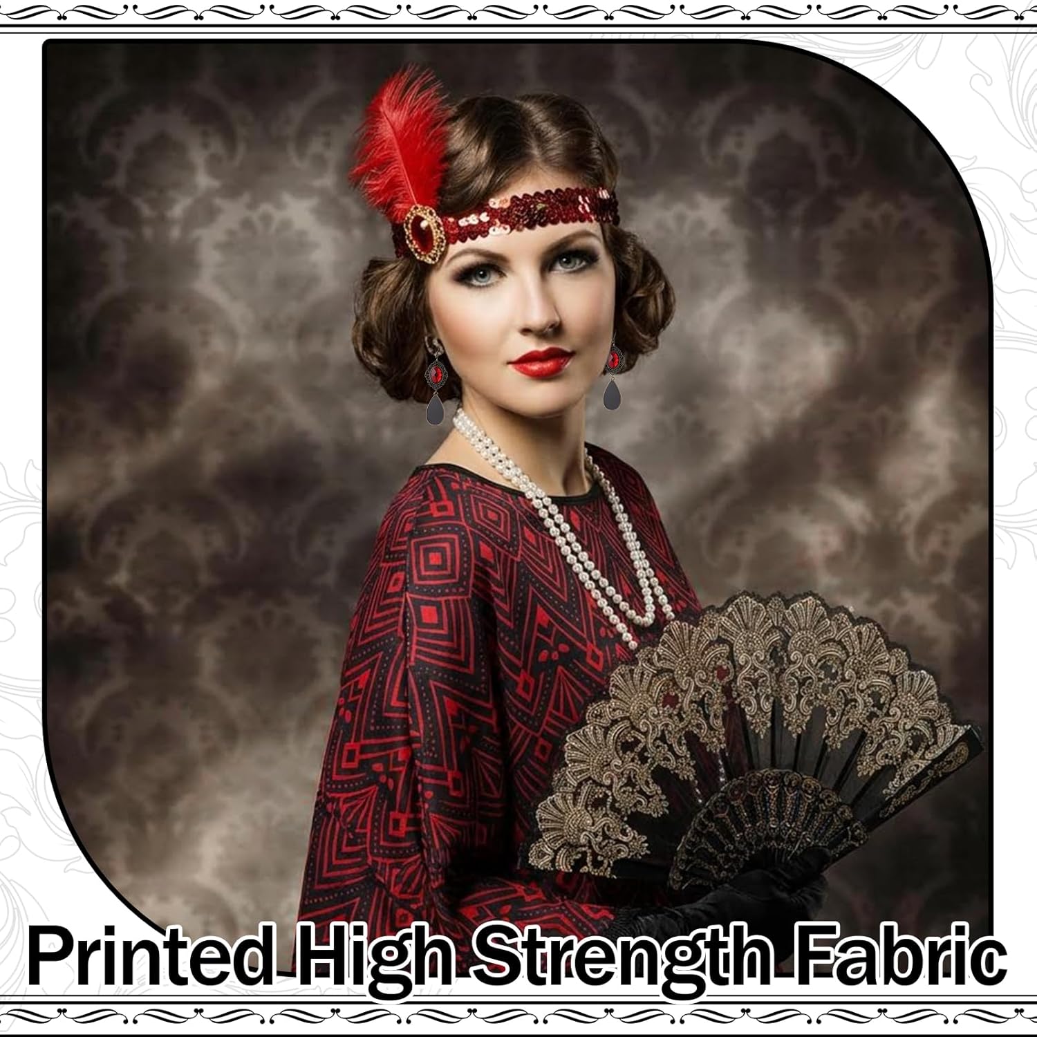 1920s Flapper Accessories Set for Women, Roaring 20s Accessories Flapper Shawl Outfits for Halloween Cosplay Costume