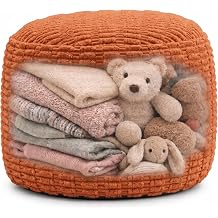 Round Pouf Ottoman Cover Only, Wide-Wale Corduroy, No Filling
