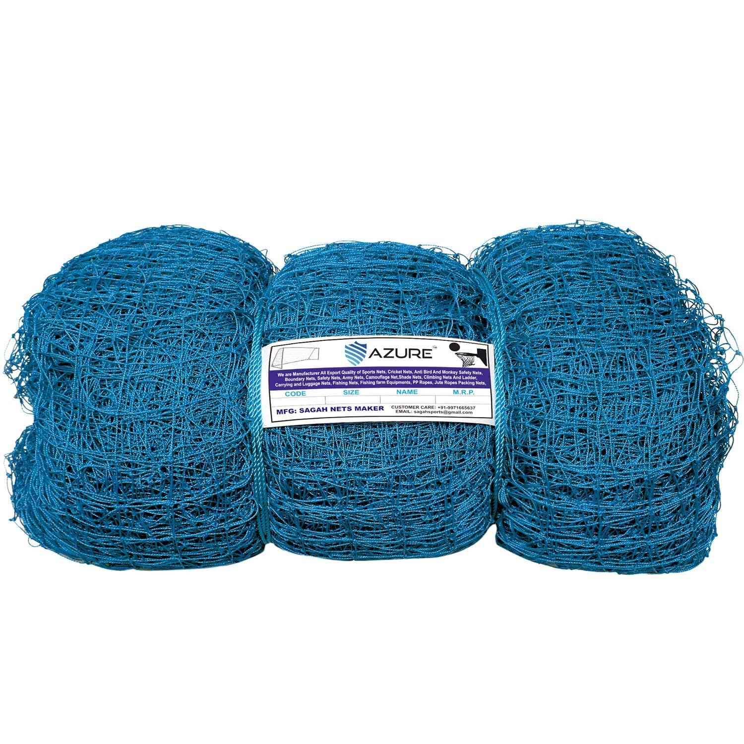 Azure Sports Netting, Cricket Practice Net, Blue, Heavy-Duty Mesh