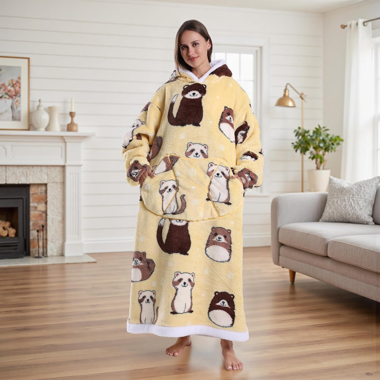 Adults Thick Wearable Blanket Hoodie, Oversized Warm Blanket Sweatshirt Birthday Christmas Mother’s Day Gifts - Image 3