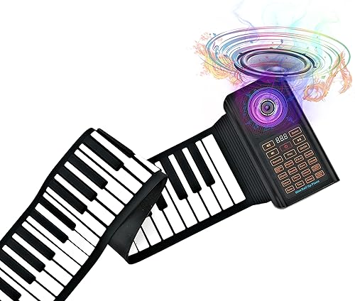 Piano portátil de 61 teclas, teclado de piano eléctrico, rollo de mano, piano enrollable, piano plegable, teclados electrónicos, piano de música,