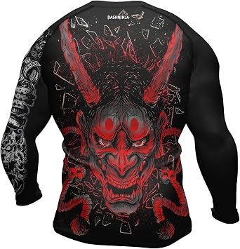 Samurai MMA Compression Rash Guard Shirt Mens Long Sleeve Baselayer Skin Performance Shirts for BJJ Training