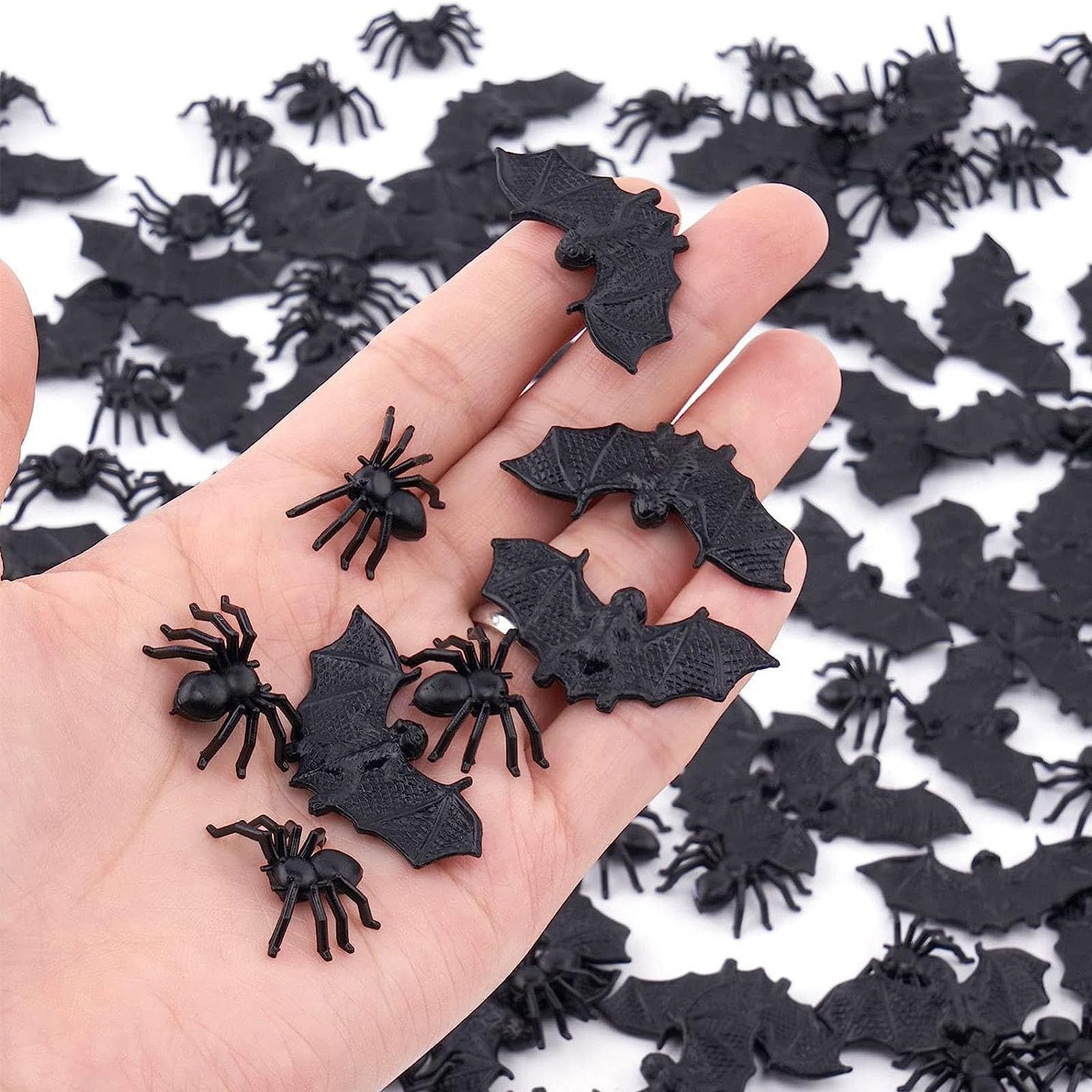 Msioytog Halloween Party Decoration Set Miniature Bats Spiders Realistic Design Easy Setups Removable Adhesive Safe for Kids Indoors Outdoor Festival Decors Bulk Halloween Bat Spiders Accessories