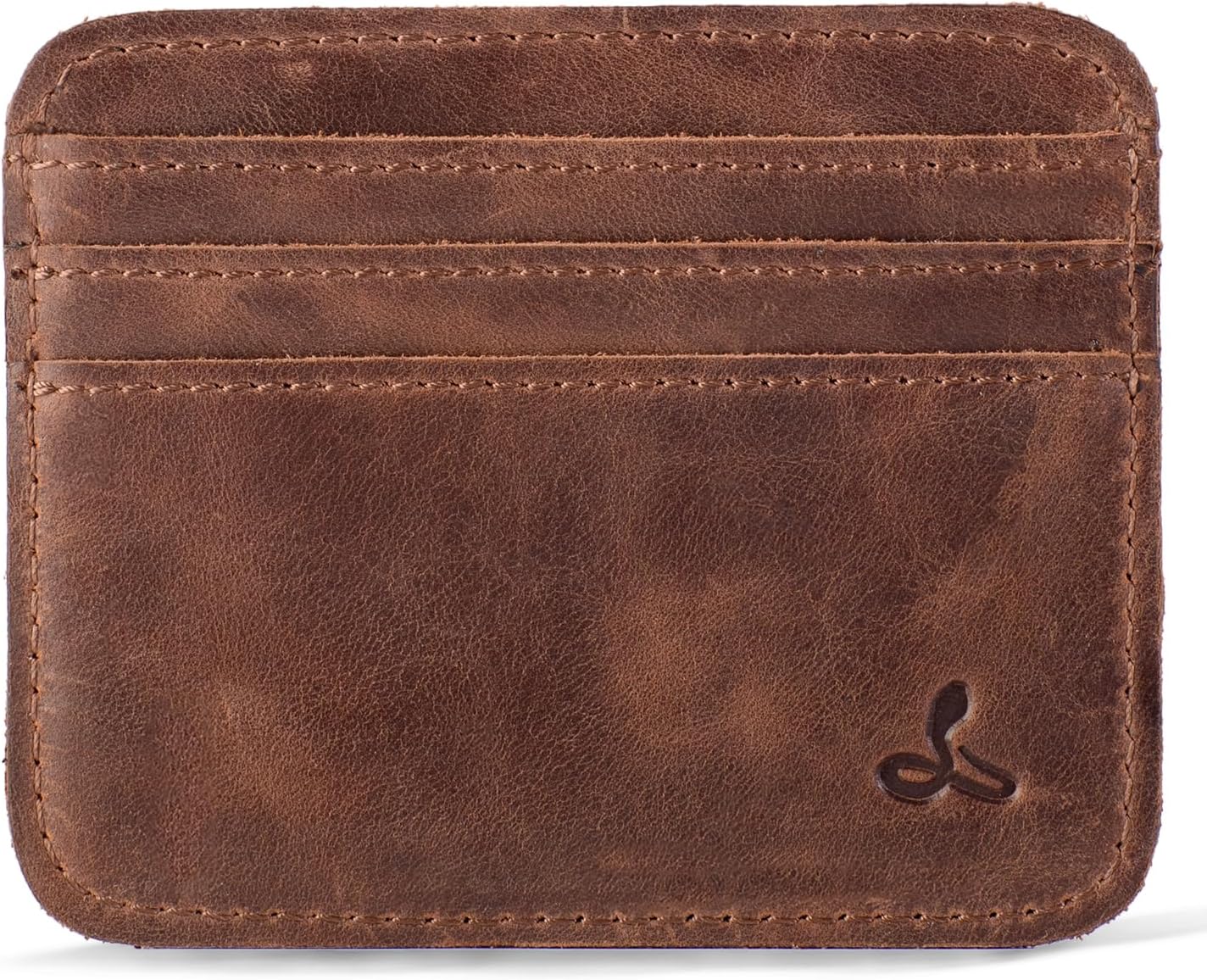 Snakehive - Card Wallet for Men and Women - Minimalist Style Genuine Leather Slim Card Holder Handmade in Europe (Brown)