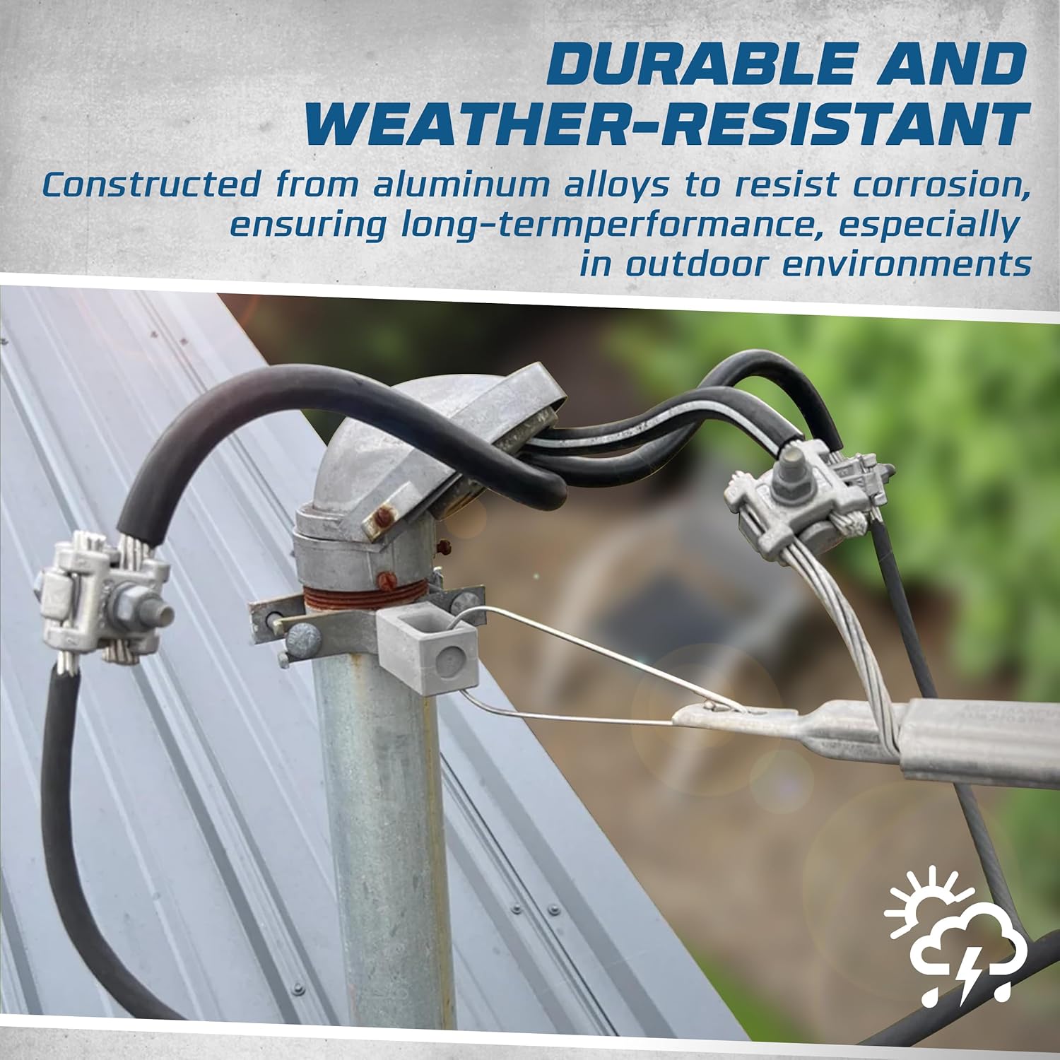 OHLECTRIC 6 Pack - Range 6-2 Aluminium Wedge Clamps - Stainless Steel Ball Handle - Secure Locking System - Aerial Cable Tightening & Sag Prevention - Durable Clamp