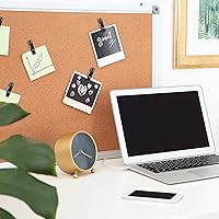 Vista 5 de 32 clips reutilizables para fotos, mini tachuelas de plástico negro, pinzas para la ropa, clips de papel decorativos para tableros de corcho, obras