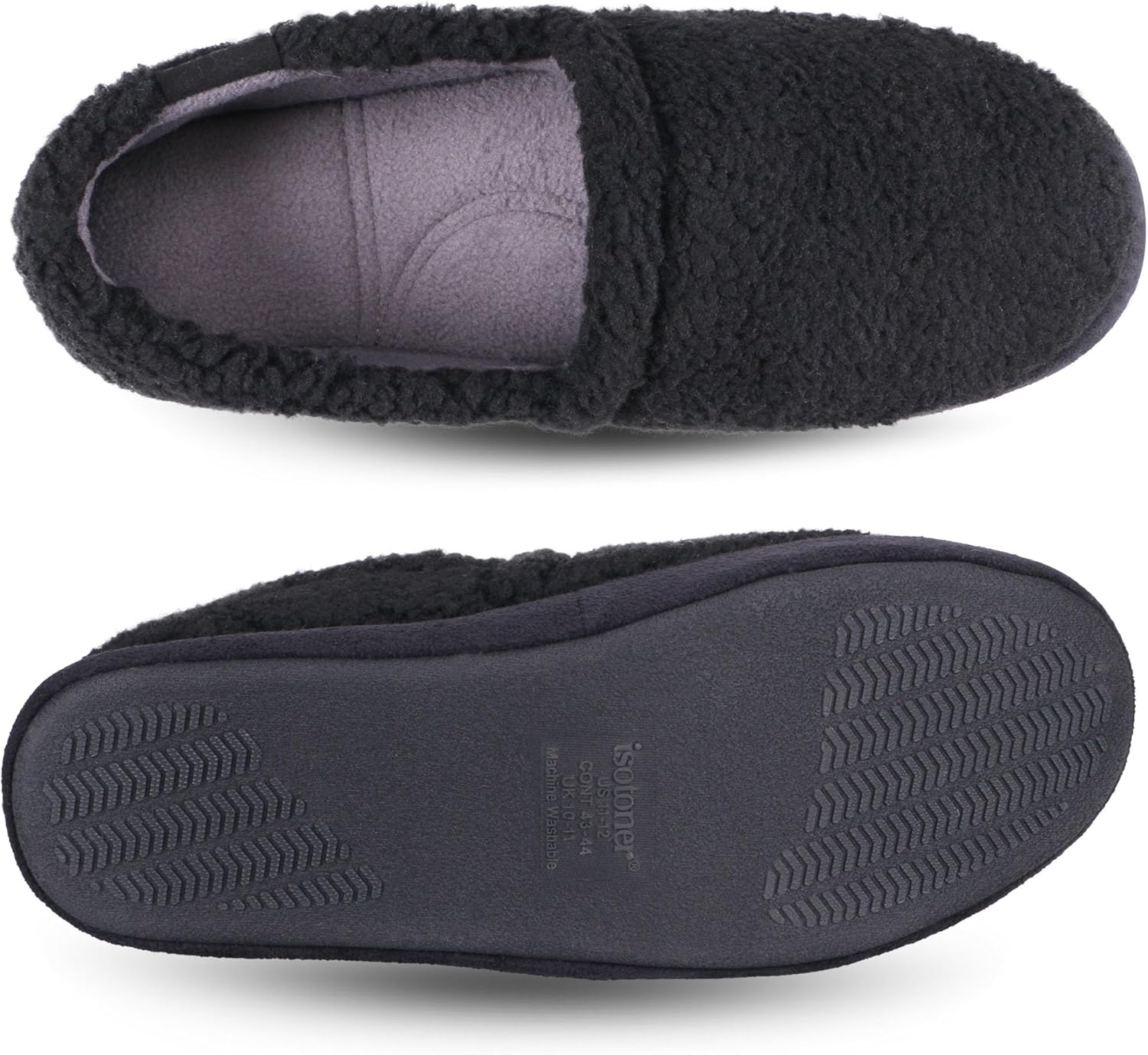 isotoner mens Berber Aspen Closed Back Slippers With Memory Foam Comfort and Breathable Lining - Image 6