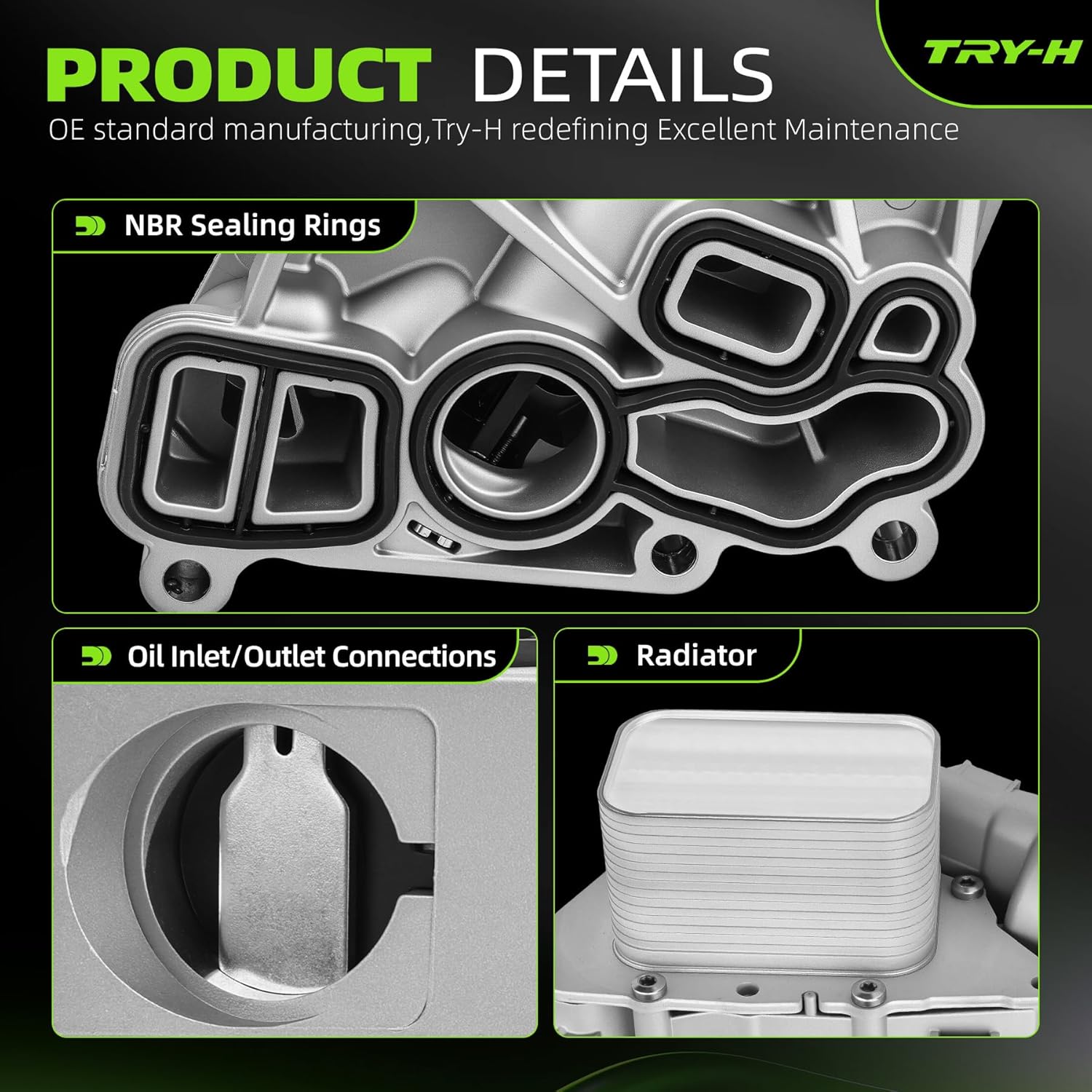 11428585235 Aluminium Engine Oil Filter Housing Assembly Kit Compatible with BMW 2014-2020 i8 X1 X2 Accessories 2014-2019 MINI Cooper Clubman Countryman 1.5L & 2.0L Replace# 11428511391