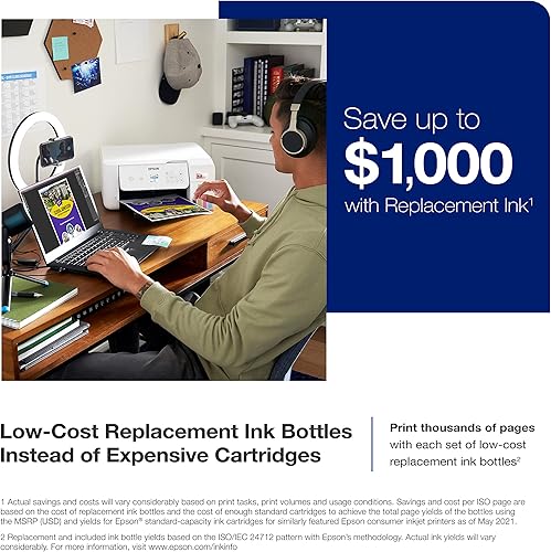 Miniatura 4 de Epson EcoTank ET-2800 Impresora Supertank inalámbrica a color todo en uno sin cartuchos y tinta EcoTank 522 botella de capacidad ultra alta cian