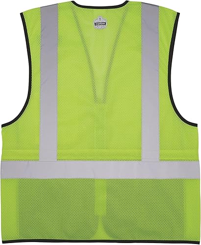 Miniatura 7 de Ergodyne GloWear 8210Z-BK - Chaleco de seguridad clase 2, malla de alta visibilidad, reflectante, frente negro, cremallera