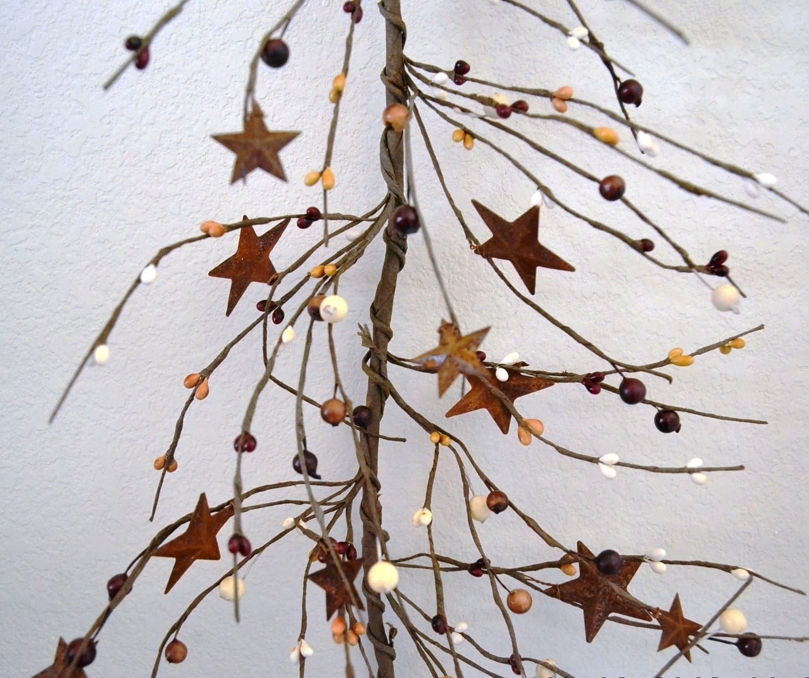 4.5 FT Berry Garland (BUR/MS/White) with Rusty Stars