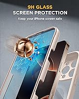 Vista 214 de Miracase Funda magnética para iPhone 14 de 6.1 pulgadas, protector de pantalla de vidrio templado integrado + protector de lente, compatible