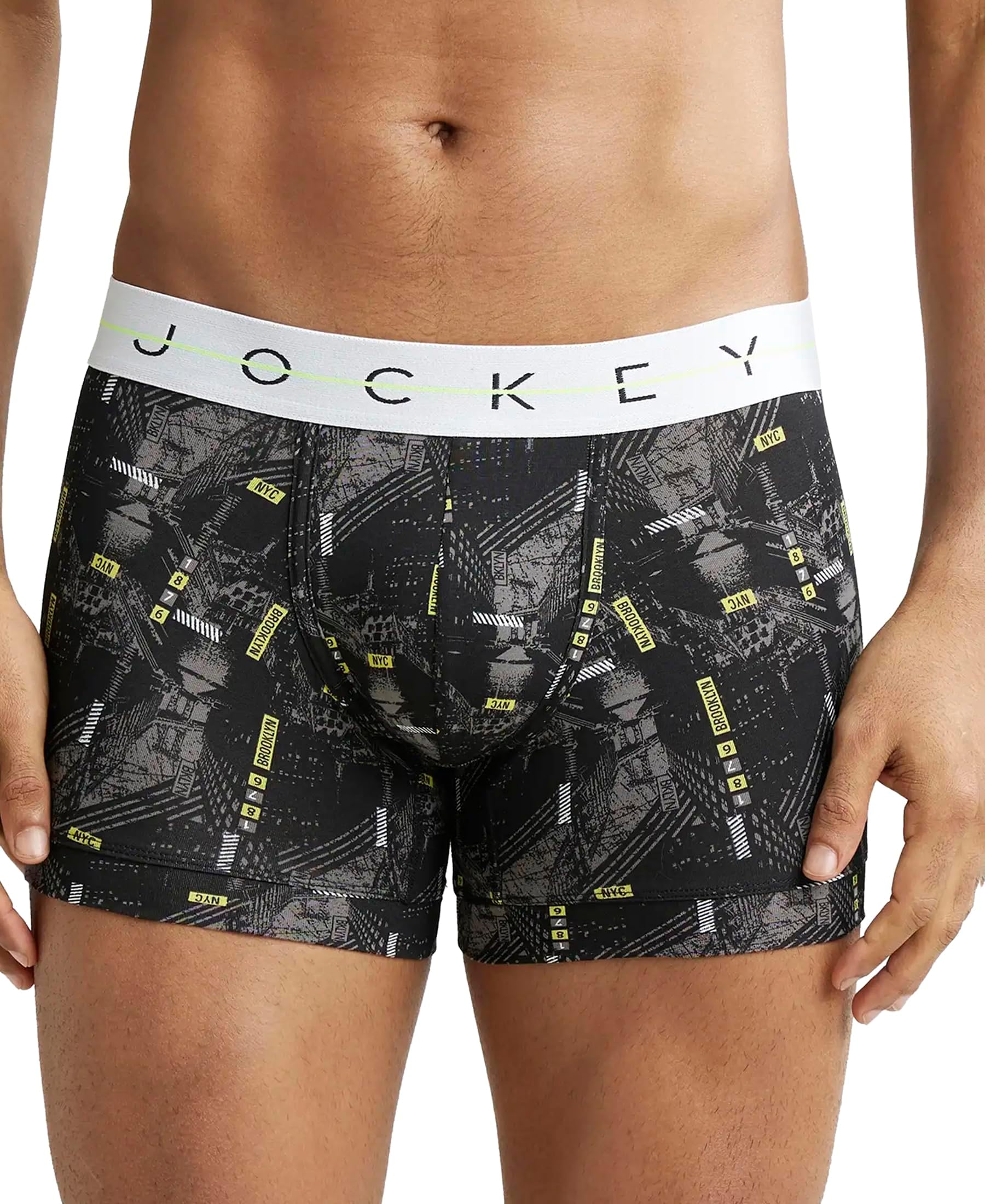 NY02 Men's Super Combed Cotton Elastane Stretch Printed Trunk with Ultrasoft Waistband (Prints May Vary)