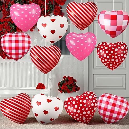 Miniatura 12 de Jetec 12 piezas de 12 pulgadas decoraciones inflables de huevos de Pascua globos inflables colgantes de Pascua decoración PVC grandes huevos