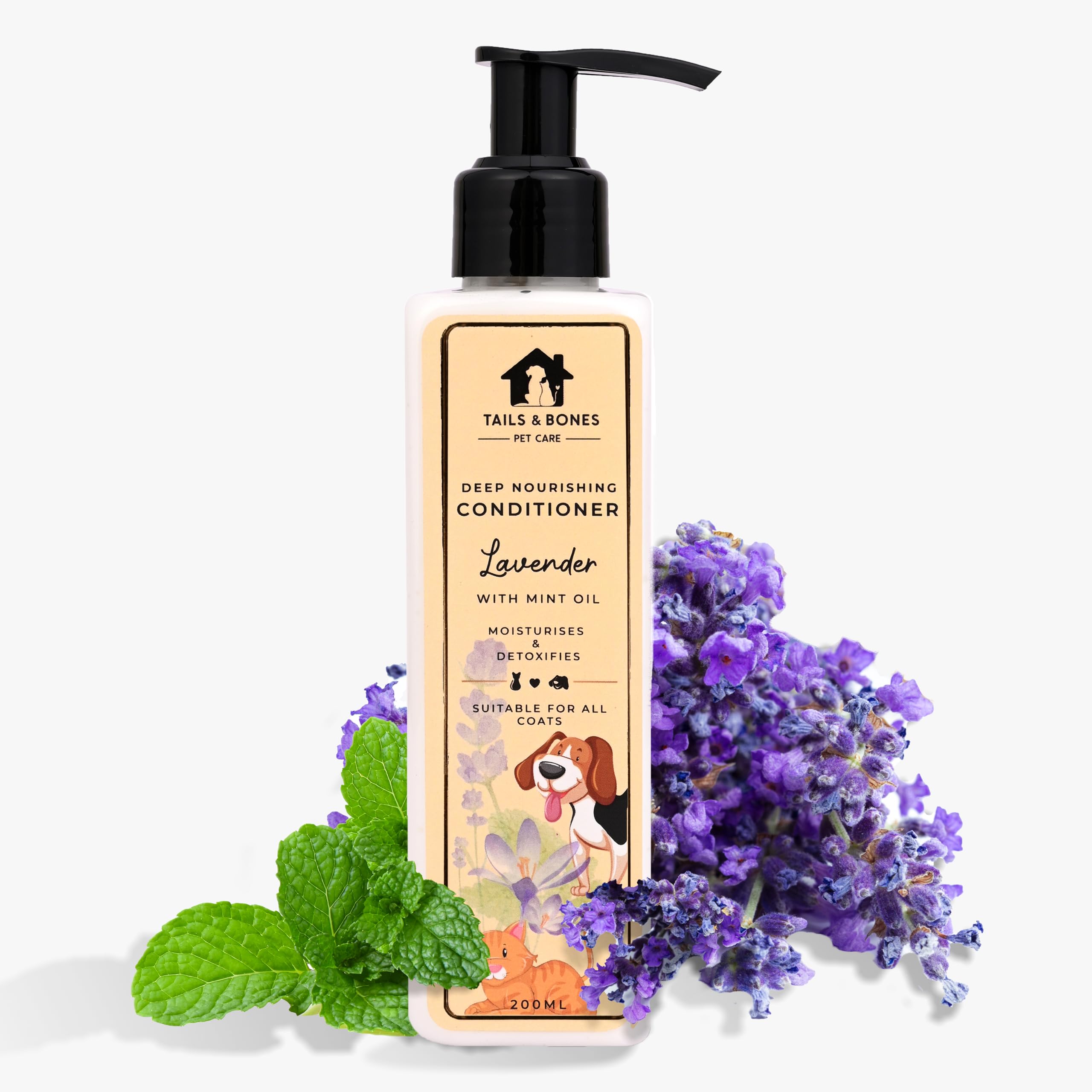 TAILS & BONES Deep Nourishing Conditioner for Dogs & Cats - with Lavender & Mint Oil | Moisturises & Detoxifies | Suitable for All Pets (200ml) (B0CVX9CVLG) Amazon Price History, Amazon Price Tracker