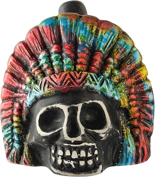 Real Aztec Death Whistle - Human Sounding Screams 125+ Decibels Loud, Collectible, Colorful Handpainting Design in US