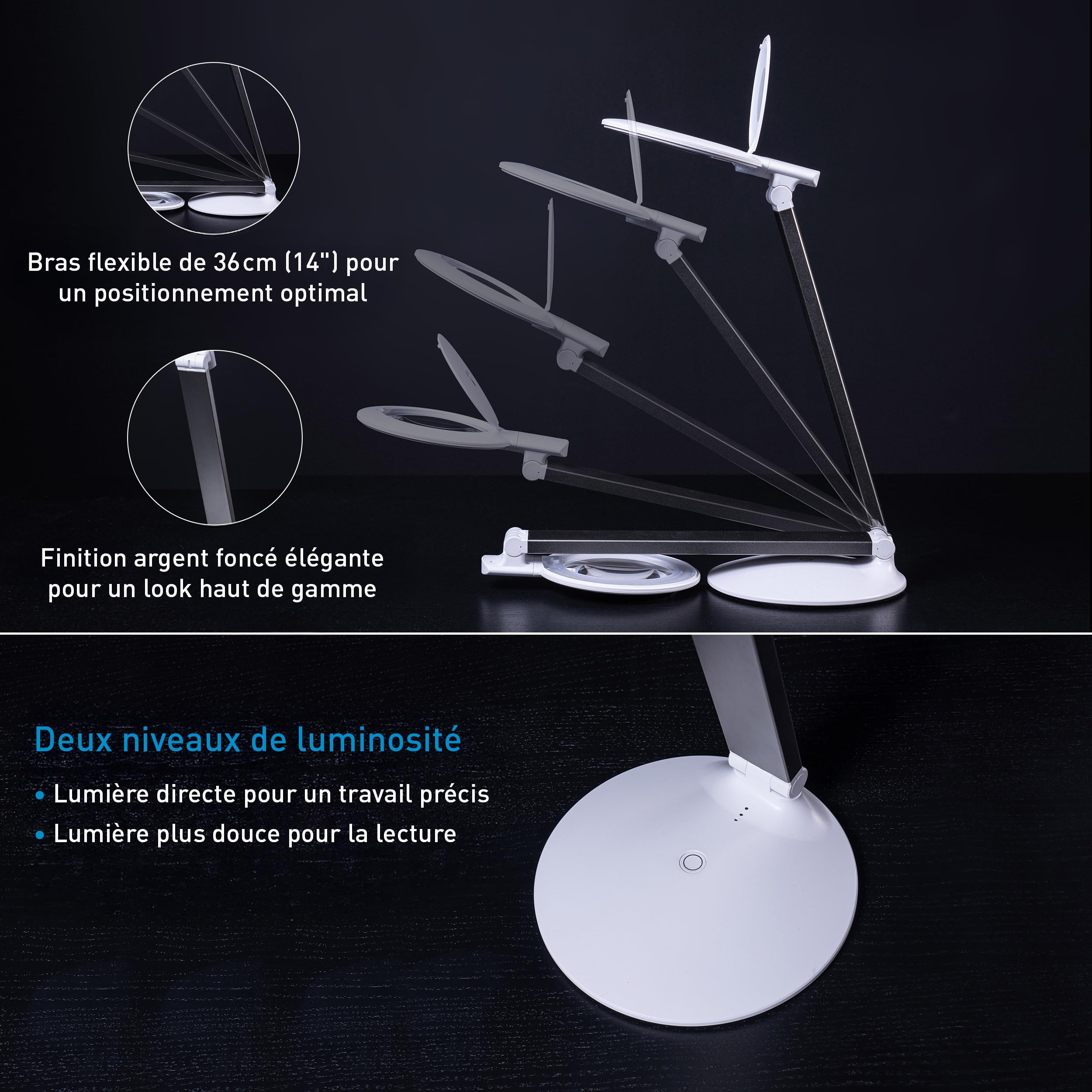 Lampe Loupe Rechargeable Portable Halo Go 2 6000K 80+ CRI